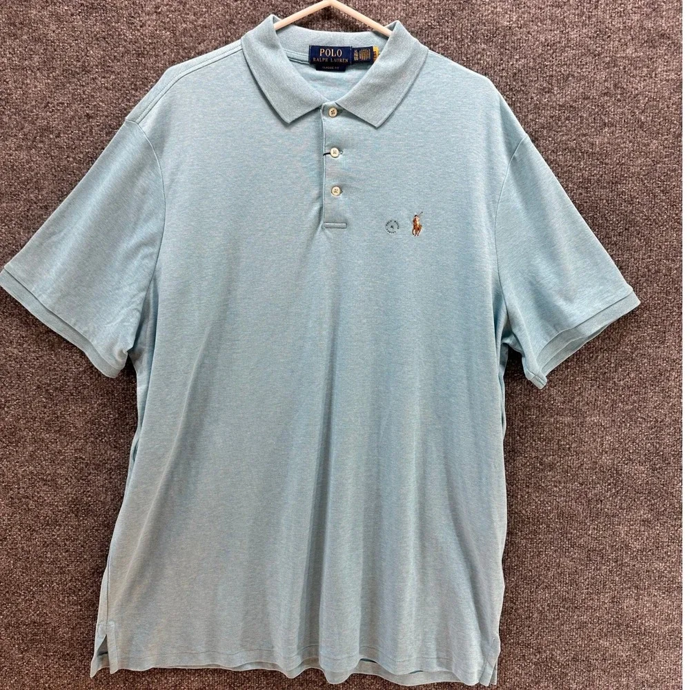 Polo Ralph Lauren Mens XL Classic Fit Short Sleeve Polo Shirt Light Blue, NWT